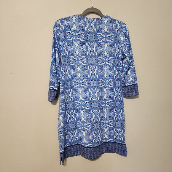Coolibar sz S women Oceanside tunic dress with UPF 50 blue 3/4 sleeve - Picture 6 of 9